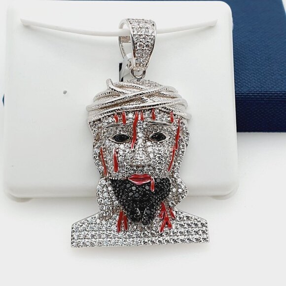 Jewelry - "925 Sterling Silver Plated CZ Pendant, EVBRS527
